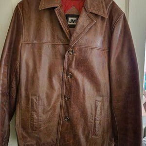 Vintage Distressed Brown Mens Genuine Leather Jacket